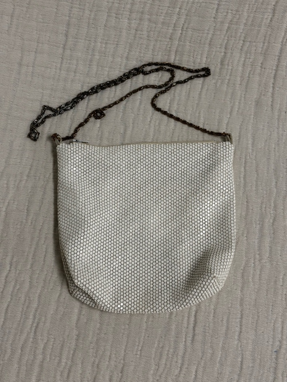 Lumured Vintage White Mesh Metal Bag
